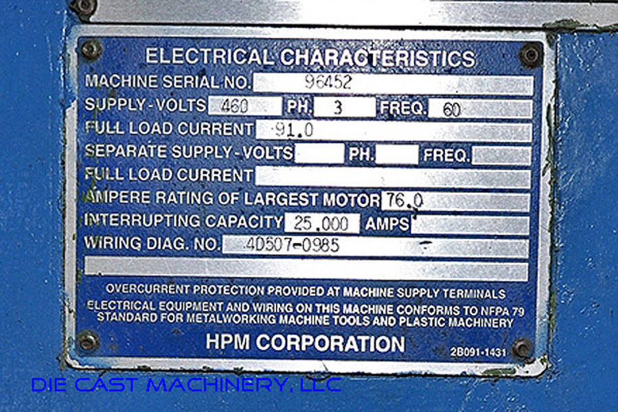 Picture of HPM Model II-900-A Cold Chamber Die Casting Machine For_Sale DCM-2343