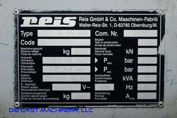 Picture of Reis Trim Press Model SEP 10-965 Three Column (Post) Vertical Hydraulic Die Casting Trim Press For_Sale DCM-3165