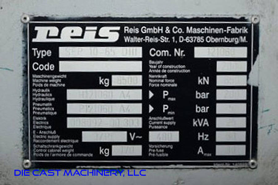 Detailed Pictures of Reis Trim Press Three Column (Post) Vertical Hydraulic Die Casting Trim Press DCMP-3165