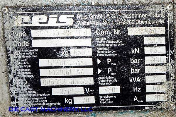 Detailed Pictures of Reis Trim Press Three Column (Post) Vertical Hydraulic Die Casting Trim Press DCMP-3220