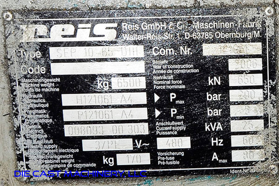 Detailed Pictures of Reis Trim Press Three Column (Post) Vertical Hydraulic Die Casting Trim Press DCMP-3220