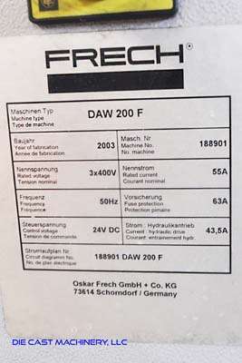 Detailed Pictures of Frech Hot Chamber Die Casting Machine DCMP-3290