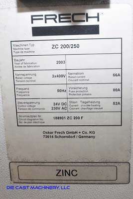 Detailed Pictures of Frech Hot Chamber Die Casting Machine DCMP-3290