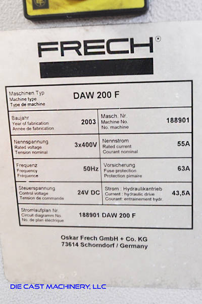 Detailed Pictures of Frech Hot Chamber Die Casting Machine DCMP-3290