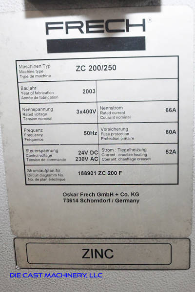 Detailed Pictures of Frech Hot Chamber Die Casting Machine DCMP-3290