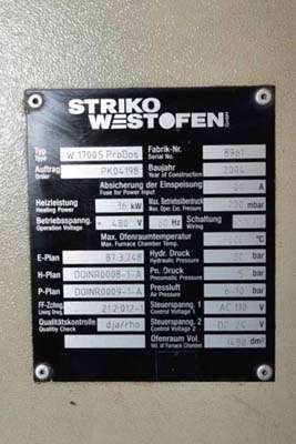 Image of Striko Westofen Model W 1700 S ProDos Low Energy Electric Heated Aluminum Holding and Dosing Furnace For_Sale DCM-3548