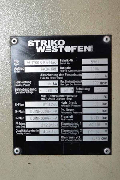 Detailed Pictures of Striko Westofen Low Energy Electric Heated Aluminum Holding and Dosing Furnace DCMP-3548