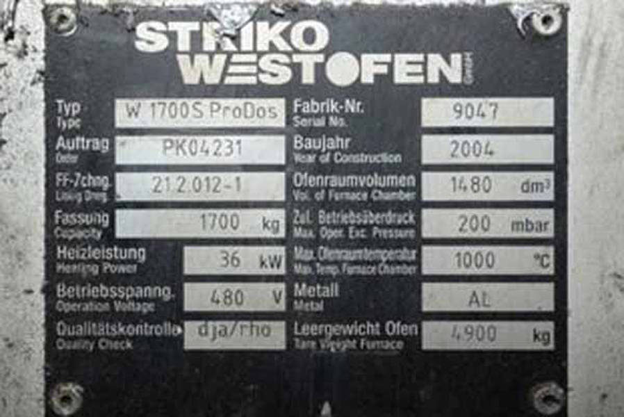 Detailed Pictures of Striko Westofen Low Energy Electric Heated Aluminum Holding and Dosing Furnace DCMP-3548