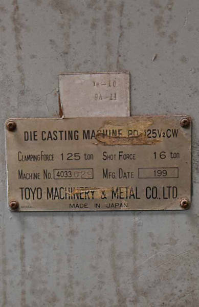 Detailed Pictures of Toyo Machinery Cold Chamber Die Casting Machine DCMP-3616