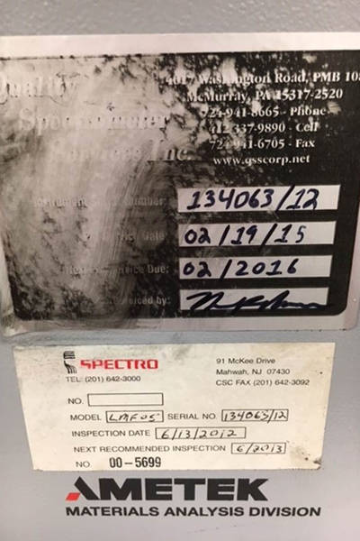 Picture of Spectro Analytical Model LMF05 Metal Analytic Mass Spectrometer For_Sale DCM-4061