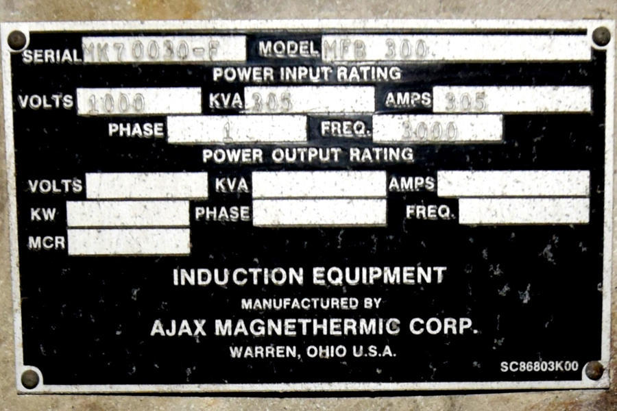 Detailed Pictures of Ajax Tocco Magnathermic Induction Aluminum Melting Furnace DCMP-4192