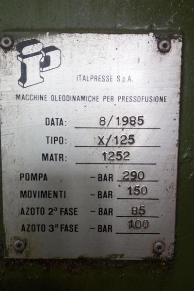 Picture of Italpresse Model IP/1650 Cold Chamber Die Casting Machine For_Sale DCM-4378