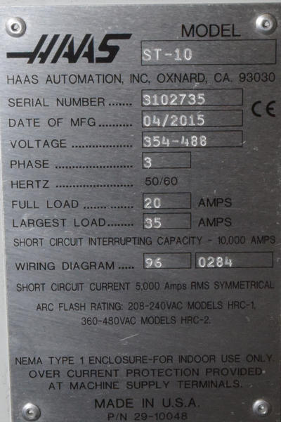 Image of Haas Model ST-10 2 Axis CNC Turning Center For_Sale DCM-4395