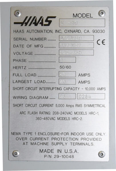 Picture of Haas Model ST-30 2 Axis CNC Turning Center For_Sale DCM-4398