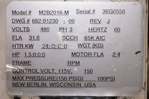 Image of Sterlco Model M2B2016-M Single Zone Hot Oil Heater Unit For_Sale DCM-5277