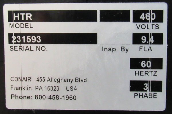 Detailed Pictures of Conair Hot Oil Heater unit with Cooling Circuit DCMP-5493