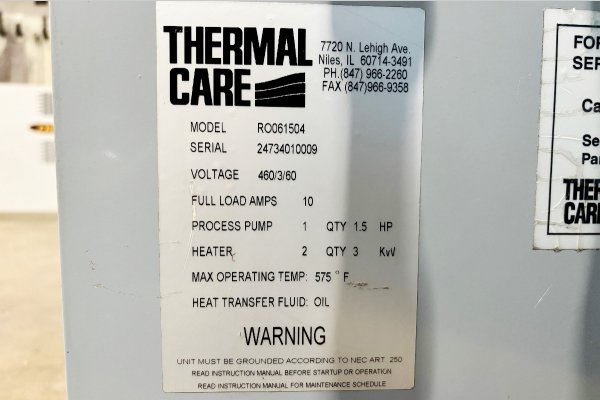 Detailed Pictures of Thermal Care Hot Oil Heater unit with Cooling Circuit DCMP-5591