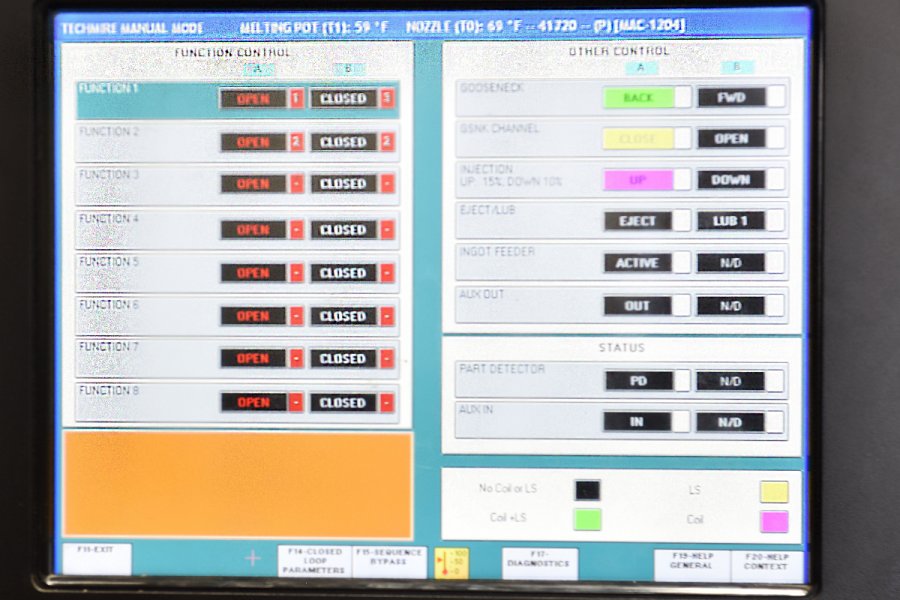 Picture of Techmire 44NTXR Multi-slide Hot Chamber Miniature Zinc (Zamak) High Pressure Die Casting Machine For_Sale DCMP-5600