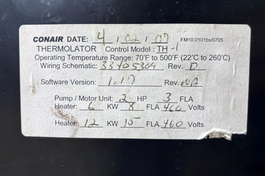 Detailed Pictures of Conair Single Zone Hot Oil Heater Unit DCMP-5648
